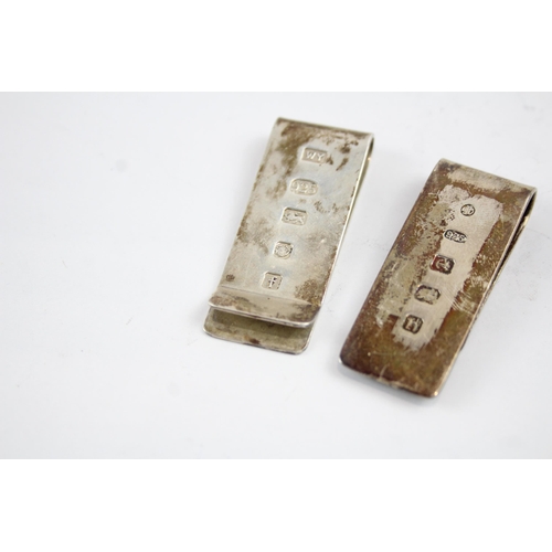 2193 - Two sterling silver men's money clips - approx. gross weight 35g