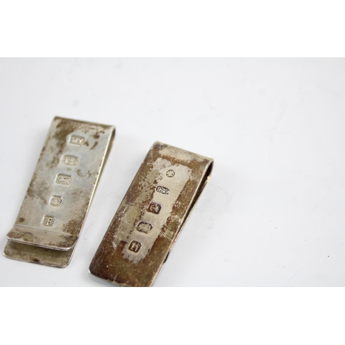 2193 - Two sterling silver men's money clips - approx. gross weight 35g