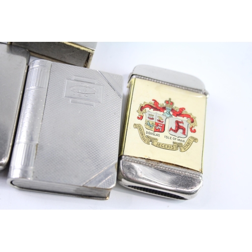 2210 - Six pieces of tobacciana to include vesta cases, ashtray, book lighter etc.