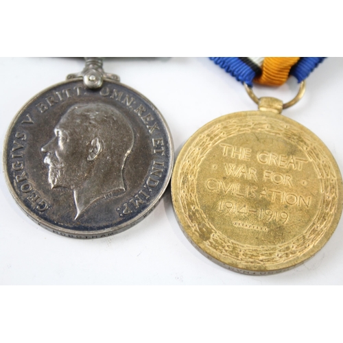 2229 - A WWI medal pair presented to 45613 Pte. T.E Robotham S. Wales Borderers