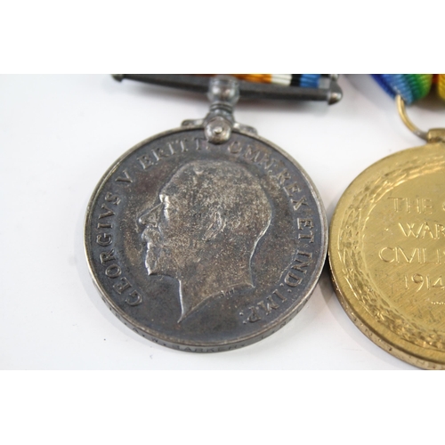 2231 - A WWI mounted medal pair presented to 35622 Pte. A.W. Barker L.N. Lancs.