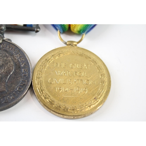 2231 - A WWI mounted medal pair presented to 35622 Pte. A.W. Barker L.N. Lancs.