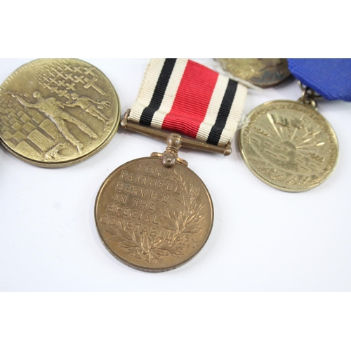 2233 - Ten mixed medals to include WWI R.M.S. Lusitania, G.V. & G.V.I Special Const. etc