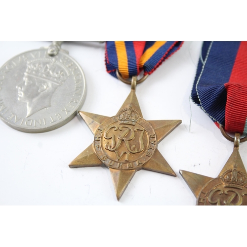 2247 - A boxed WWII medal group comprising The Burma Star, The Italy Star, The France and Germany Star, The... 