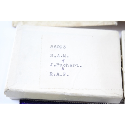 2248 - A boxed WWI RAF medal pair and postal packet  presented to 86093 2AM. J. Buchart RAF