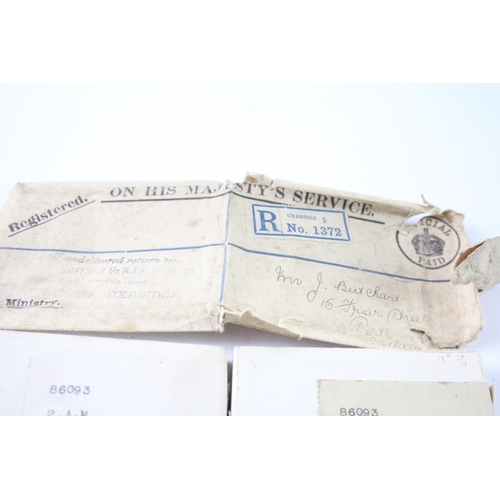 2248 - A boxed WWI RAF medal pair and postal packet  presented to 86093 2AM. J. Buchart RAF