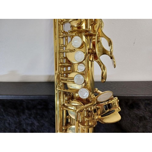 755 - A cased tenor saxophone with Selmer mouthpiece, pad saver, pull through and reeds