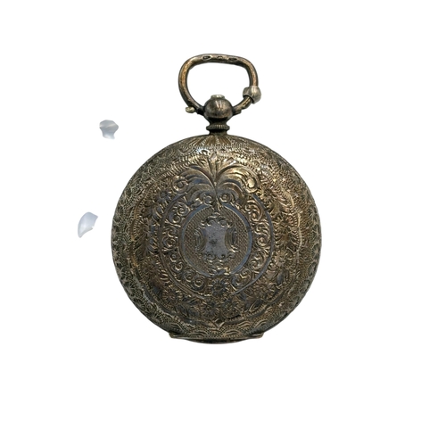 2079 - A Victorian .935 silver cased key wind ladies pocket watch with enamel face - approx. gross weight 4... 