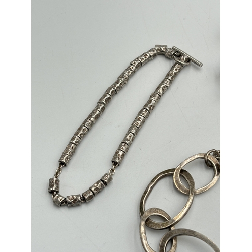 2083 - Three .925 silver bracelets - approx. gross weight 64g