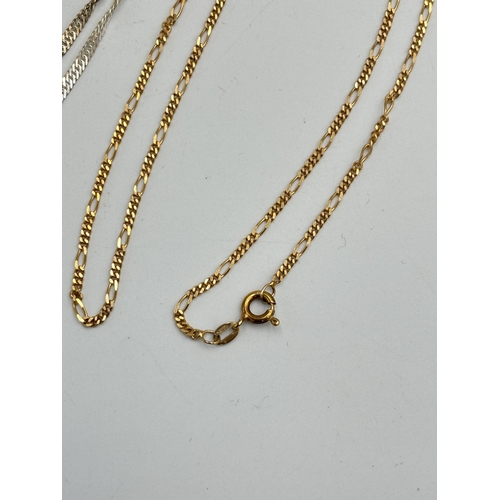 2085A - Two chain necklaces, one .925 silver and one 9ct gold - approx. gold weight 3.77g