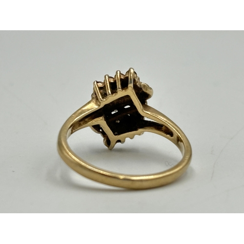 2088 - A hallmarked Birmingham 9ct gold ruby and CZ dress ring, size P - approx. gross weight 3.47g