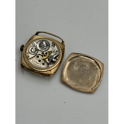 2131 - A 1930s Bravingstons Renown 9ct gold cased manual wind men's wristwatch - approx. gross weight 18.9g... 