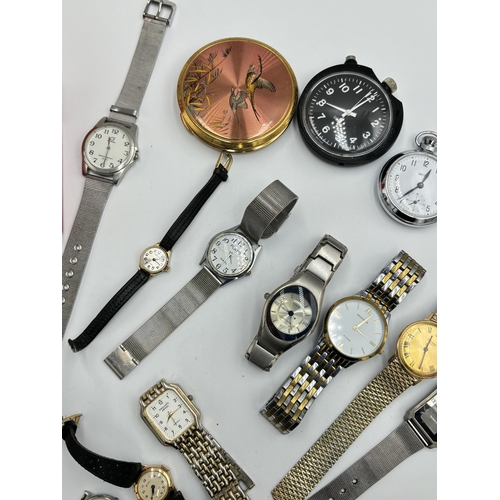 2133 - A collection of mid 20th century and later timepieces to include Sekonda quartz wristwatch, two Chan... 