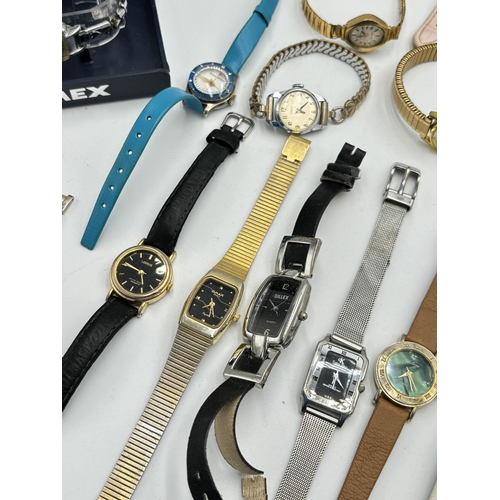 2137 - A collection of lady's quartz wristwatches to include Calvin Klein, Timex etc.