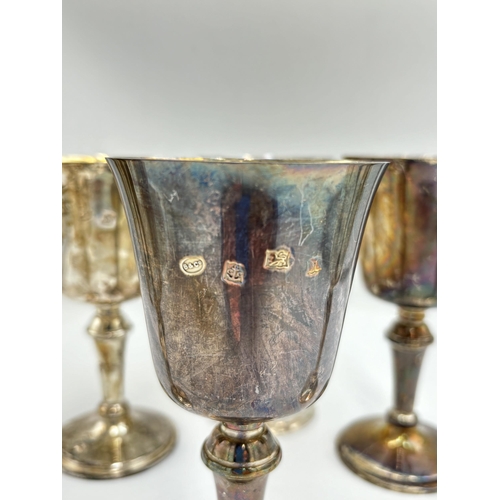 2139 - Six Broadway & Co hallmarked Birmingham silver goblets, three dated 1972 and three dated 1973 - appr... 