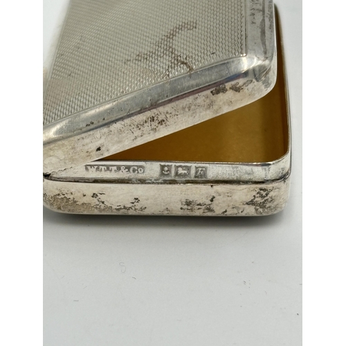 2143 - A W T Toghill & Co hallmarked Birmingham silver snuff box, dated 1955 - approx. gross weight 34.6g