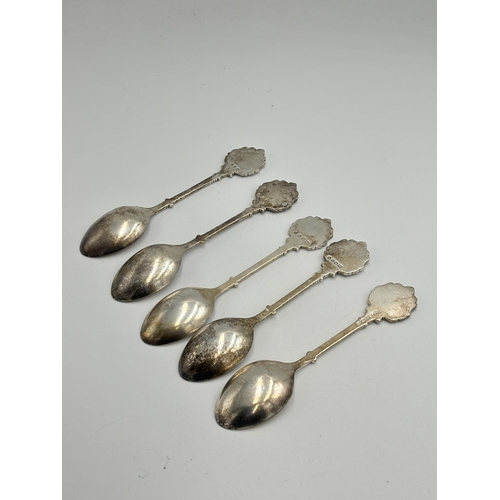 2203A - Five hallmarked London silver and enamel RNLI teaspoons - approx. gross weight 116g