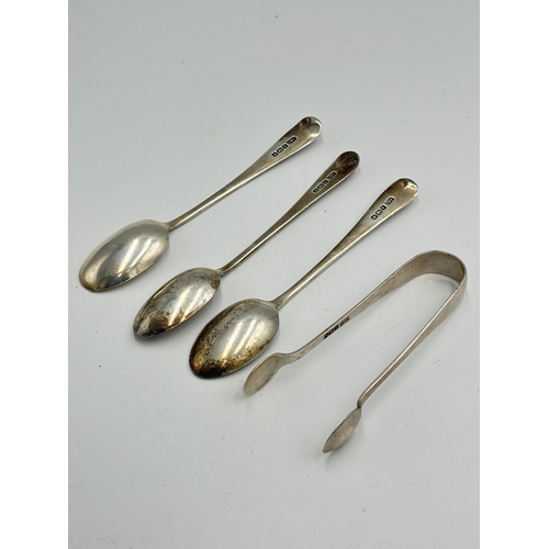 2203B - Four pieces of C W Fletcher & Son Ltd (Charles William Fletcher) hallmarked Sheffield silver, one pa... 