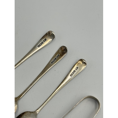 2203B - Four pieces of C W Fletcher & Son Ltd (Charles William Fletcher) hallmarked Sheffield silver, one pa... 