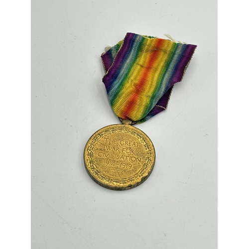 2262 - A WWI British Victory medal presented to M-284796 Pte. G.W. Griffiths A.S.C.