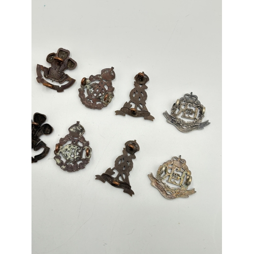 2266 - Ten military cap and collar badges