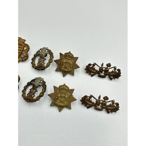 2268 - Ten military collar badges