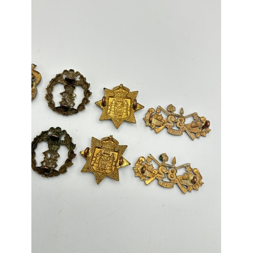 2268 - Ten military collar badges