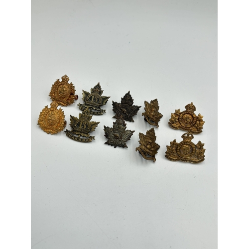 2277 - Ten military collar badges