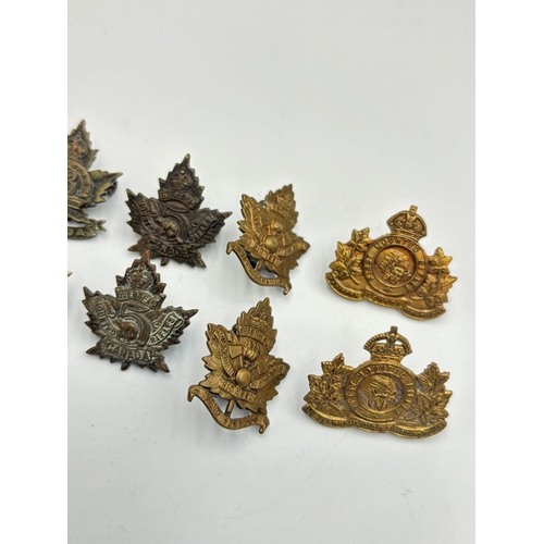 2277 - Ten military collar badges