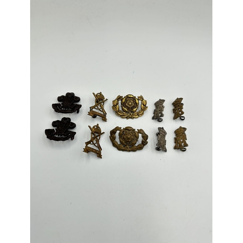 2283 - Ten military collar badges