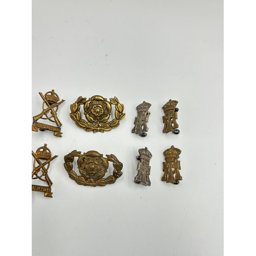 2283 - Ten military collar badges