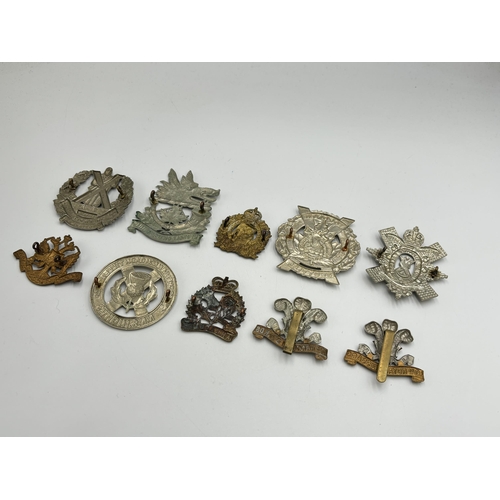 2288 - Ten military cap  badges