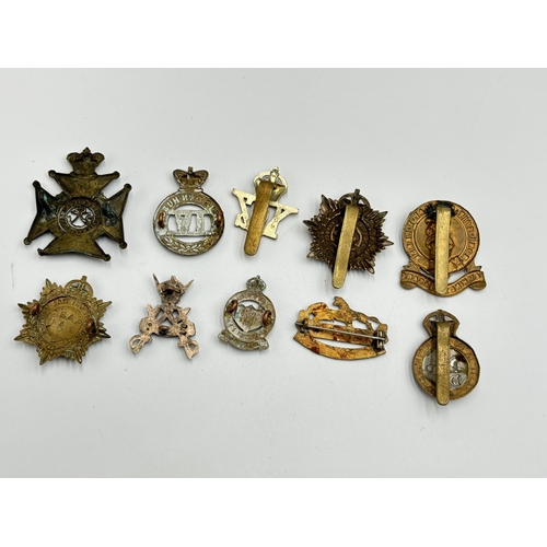 2298 - Ten military cap badges