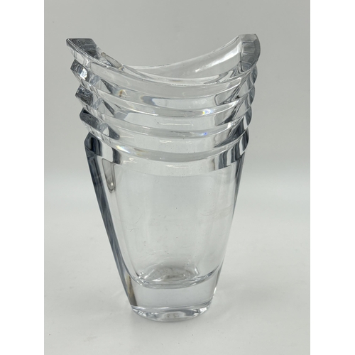 303 - A Lenox Azar Collection crystal glass vase - approx. 25cm high