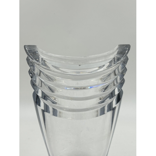 303 - A Lenox Azar Collection crystal glass vase - approx. 25cm high