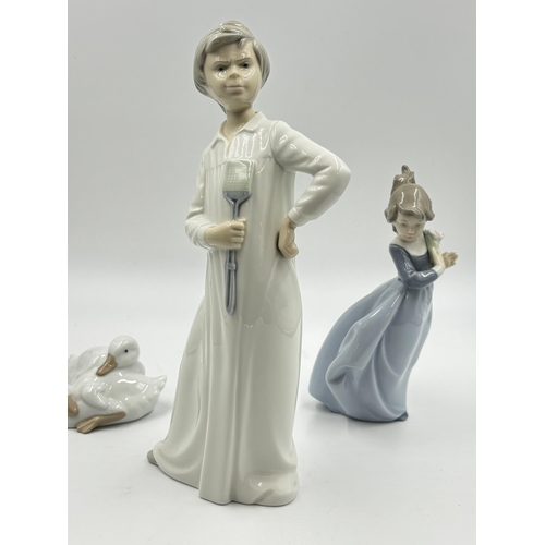 315 - Three Nao by Lladro porcelain figurines - largest approx. 29cm high