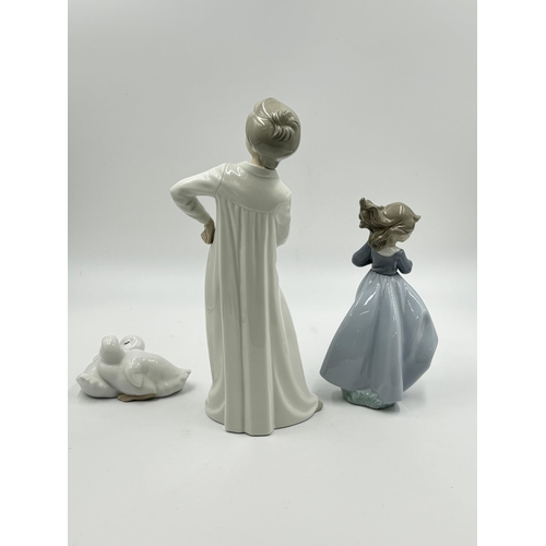 315 - Three Nao by Lladro porcelain figurines - largest approx. 29cm high