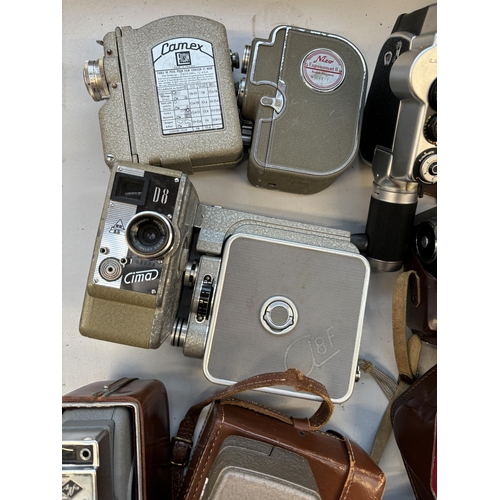 746 - A collection of cine cameras to include Agfa, Kodak, Bencini, Meopta, Auto Carena etc.