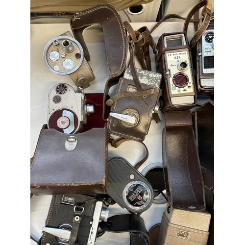 747 - A collection of Bell & Howell cine cameras to include Viceroy, Filmo, Filmo Master etc.