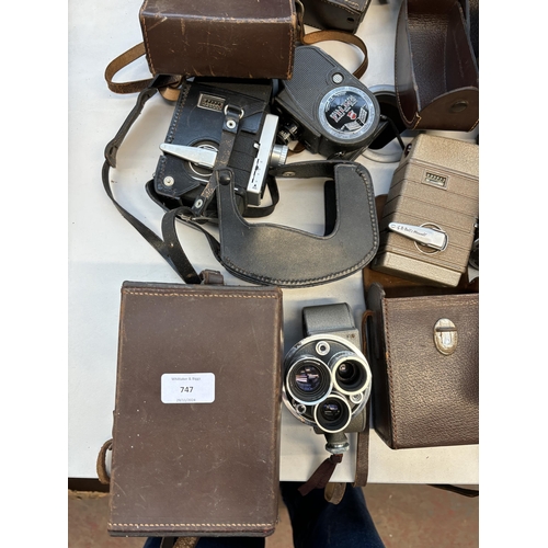 747 - A collection of Bell & Howell cine cameras to include Viceroy, Filmo, Filmo Master etc.