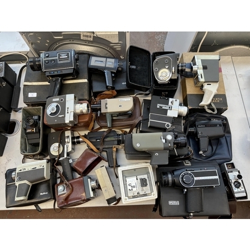 745 - A collection of cine cameras to include Chinon, Sankyo, Halina, Eumig, Bell & Howell etc.