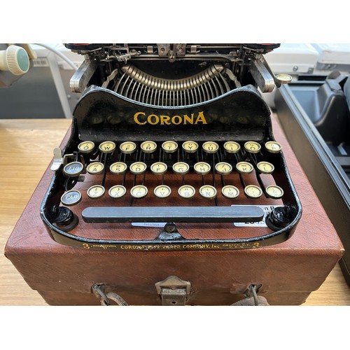 827 - A cased American Corona 3 folding typewriter