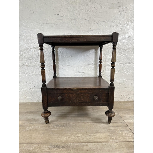 20 - A 19th century rosewood two tier side table/whatnot - approx. 66cm high x 51cm wide x 40cm deep