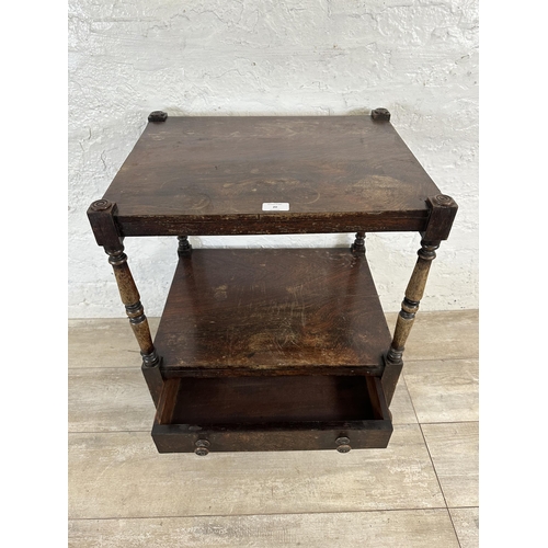 20 - A 19th century rosewood two tier side table/whatnot - approx. 66cm high x 51cm wide x 40cm deep