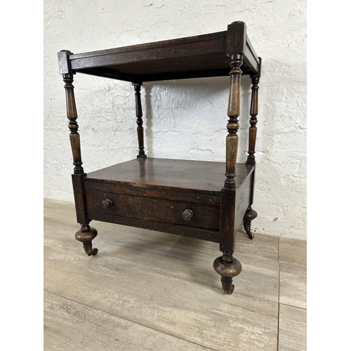 20 - A 19th century rosewood two tier side table/whatnot - approx. 66cm high x 51cm wide x 40cm deep