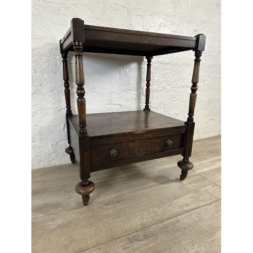 20 - A 19th century rosewood two tier side table/whatnot - approx. 66cm high x 51cm wide x 40cm deep