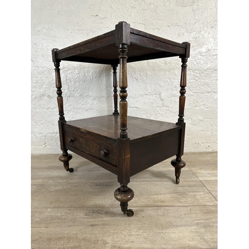 20 - A 19th century rosewood two tier side table/whatnot - approx. 66cm high x 51cm wide x 40cm deep