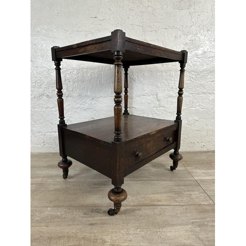 20 - A 19th century rosewood two tier side table/whatnot - approx. 66cm high x 51cm wide x 40cm deep