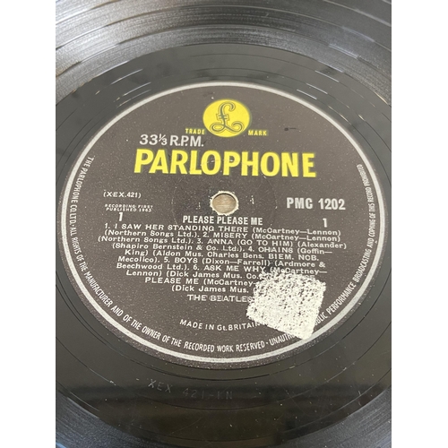 784 - Three LP vinyl records by the Beatles, 'Please Please Me' Fourth Pressing, 'With The Beatles' First ... 