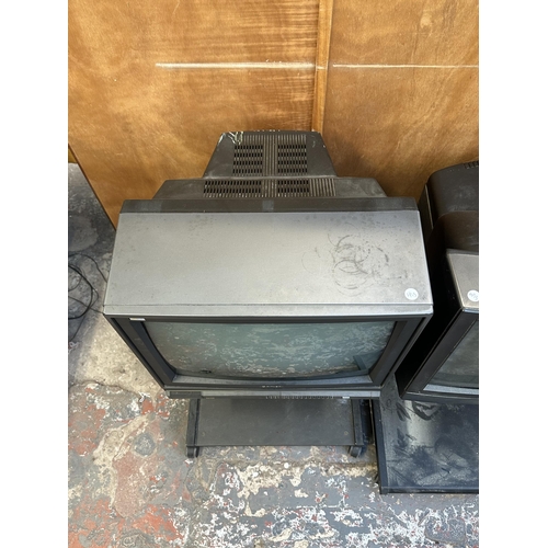 803 - Two CRT TVs, one Philips and one Hitachi CPT2174 colour